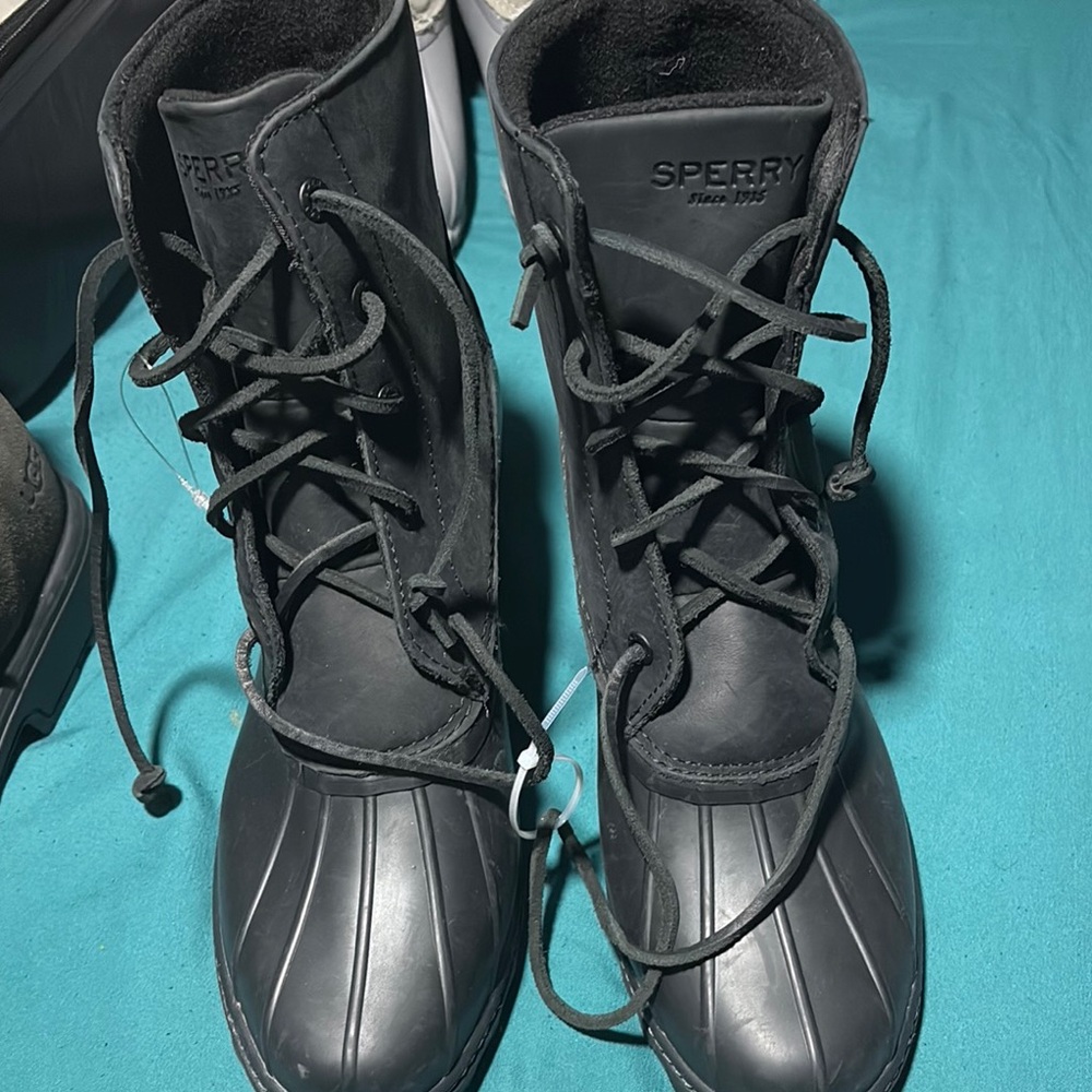 Black Lace-Up Boots